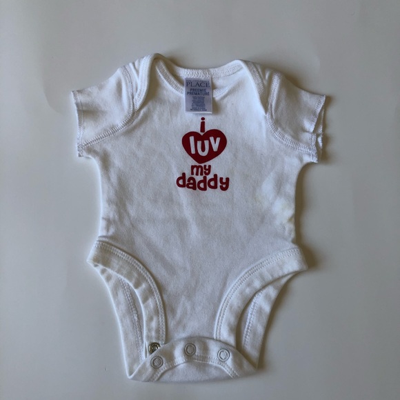 Preemie Baby One-Piece Set Red and White Onesies - Picture 8 of 12